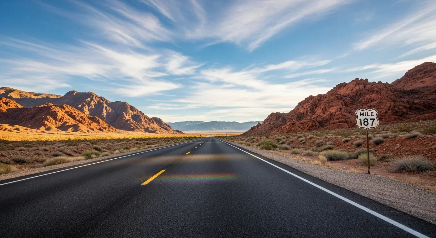 Arizona desert highway stretching to the horizon