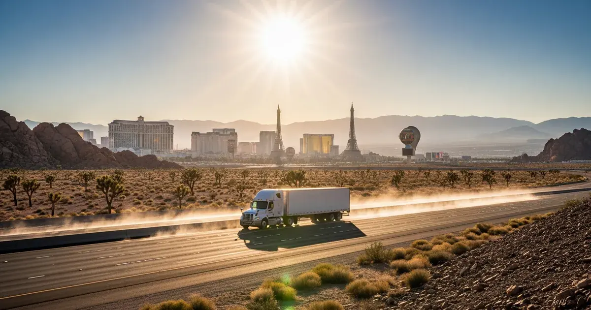 ASE certified diesel mechanic performing engine diagnostics on a semi truck near Las Vegas NV