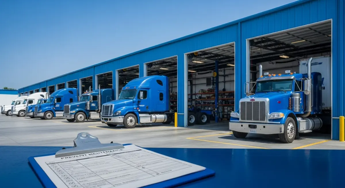Weldon's fleet maintenance technician performing service that keeps maintenance cost per mile low